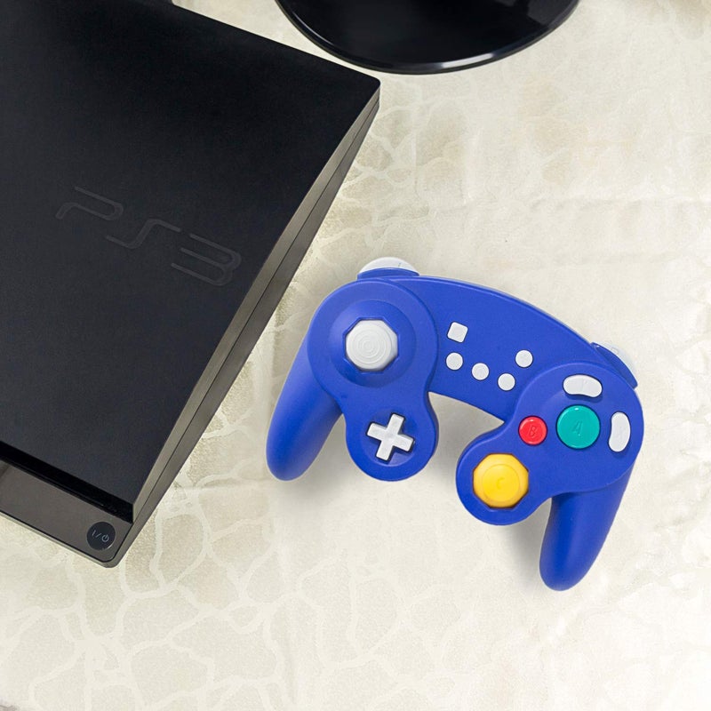 EXLENE Gamecube Controller Switch, Wireless Switch Pro Controller for Nintendo Switch/Lite/PC/Android/Ios/Steam, Support Wake Up, Motion, Adjustable Vibration, Turbo & Auto Turbo (Upgraded,Blue) - Image 2